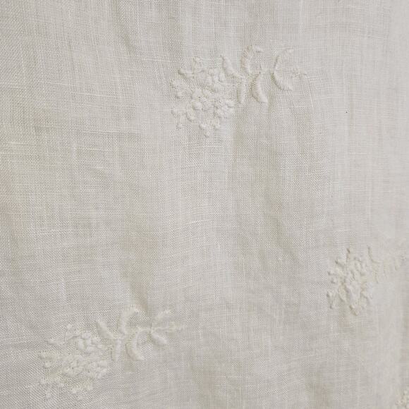 CP Shades Yellow Linen Embroidered Long Sleeve V-neck Boxy Oversized Top Size XS - Picture 4 of 7